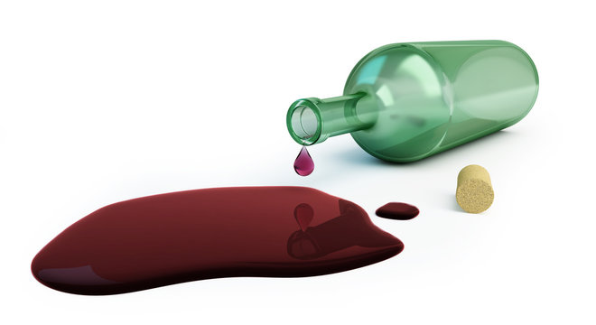 Bottle Of Wine Spilled