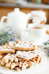Fototapeta na wymiar winter breakfast with delicious cookies