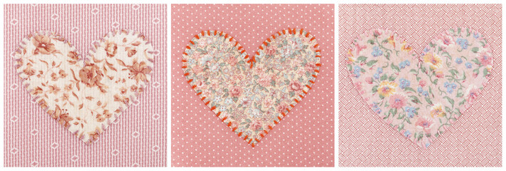 Collage of handmade hearts