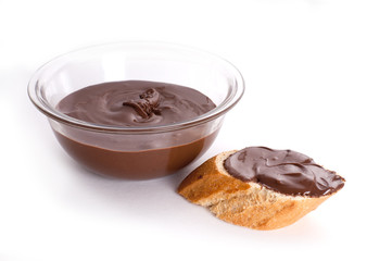 chocolate spread on baguette