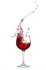 Fond de hotte en verre imprimé Vin Éclaboussure de vin rouge