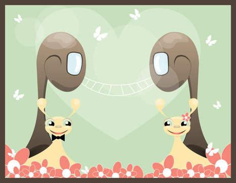 background with  snail