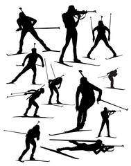 biathlon vector  silhouette