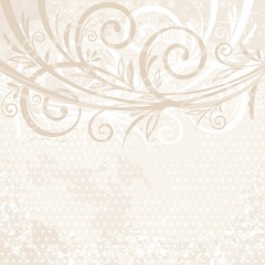 Aged vintage background with floral elements