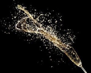 Celebration theme with splashing champagne © Jag_cz