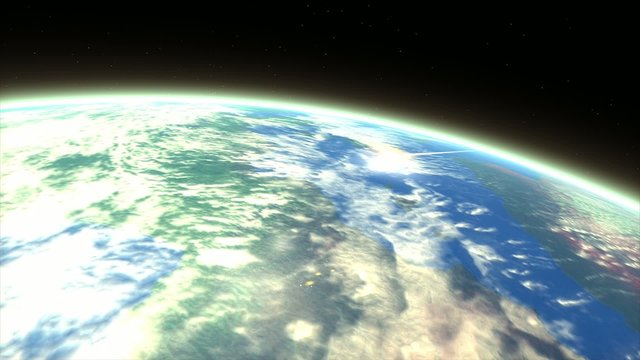 Artist rendering meteor entering earth atmosphere