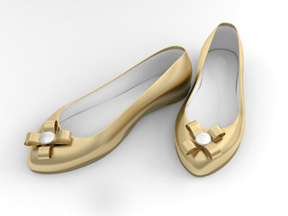 Золотые балетки