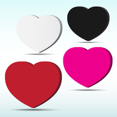 Abstract 3D heart speech bubble background.