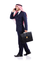 Arab businessman isolated on white