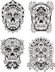 Floral skulls