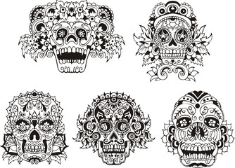 Floral skulls