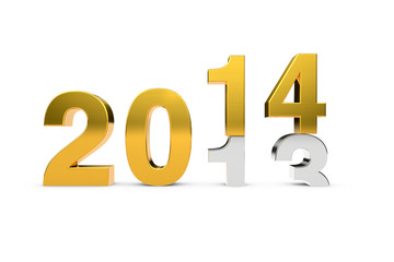 3D Text 2013 2014 Silber Gold - Jahreswechsel