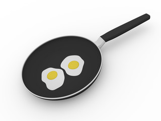 pan with eggs