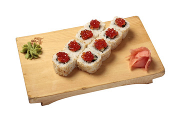 set of sushi with red cavia