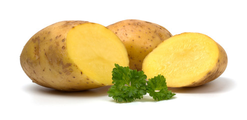 Potatoes isolated on white background.