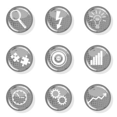 zestaw szare ikony praca cel rozwiązanie pomysł wzrost © demonique