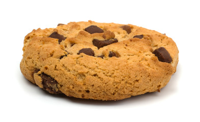 Chocolate pastry cookies isolated on white background.