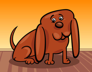 funny little dog cartoon illustration