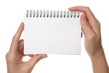 Obraz premium Hands holding notebook 