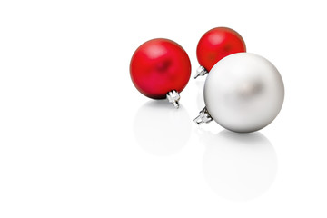 Christmas tree balls isolated on white background
