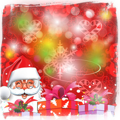 Santa Claus with gifts.