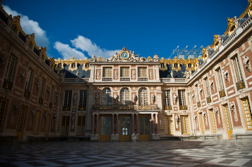The interior court of the Palace of Versailles in France