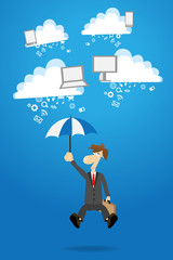 Businessman works with cloud computer concept ideas