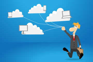 Businessman works with cloud computer concept ideas