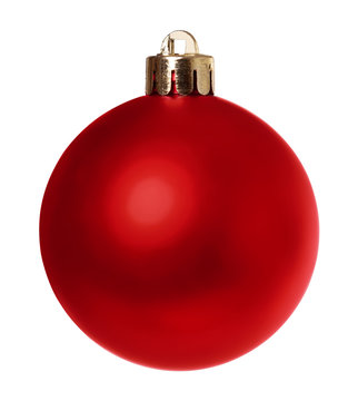 Red Bauble isolated clipping path