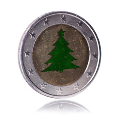 Weihnachtsbaum Euro Münze
