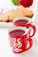 Christmas mulled wine and gingerbread