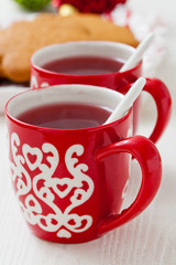 Christmas mulled wine and gingerbread