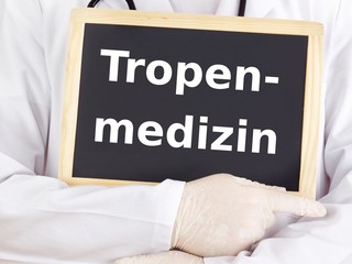 Doctor shows information: tropical medicine