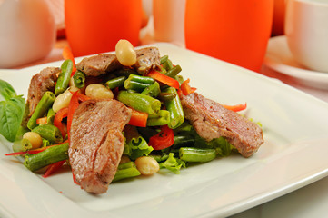 Salad with meat and vegetables