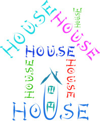 Fototapeta premium house made of words sketch