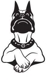 cartoon boxer black white