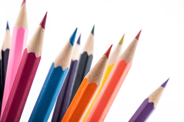 Group of pencils isolated on white background