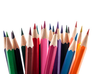 Fototapeta premium Group of pencils isolated on white background