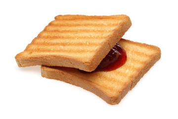 Toasted bread and Strawberry jam