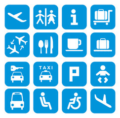 Airport icons - pictogram set