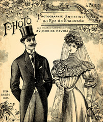 Naklejka na ściany i meble Ślub 1900