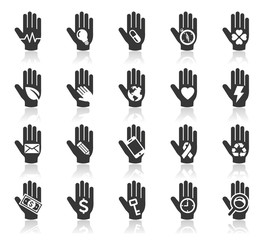Hand concept icons. vector set2. vector illustration. More hand