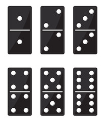 Domino black set vector illustration on white background