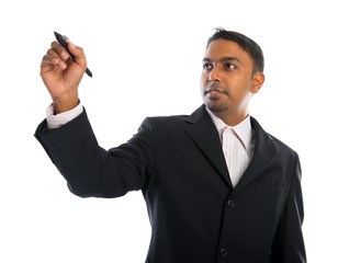 Indian businessman writing