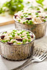 Vegetarian Meal With Peas And Red Beans