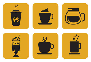 coffee icons set