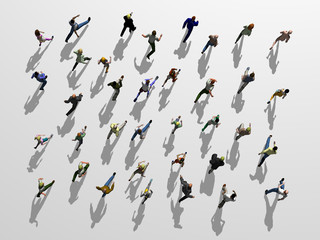 Trend, Crowd of people runs in one direction