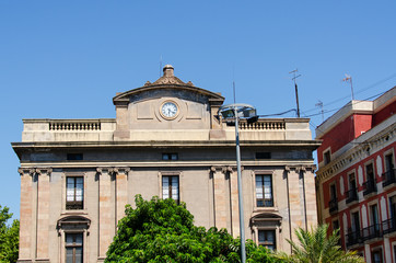 Old building architecture details in Barcelona Spain