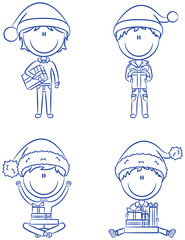 Santa Boys With Christmas Gifts