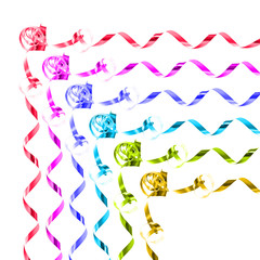 Rubans cadeaux multicolore, coins